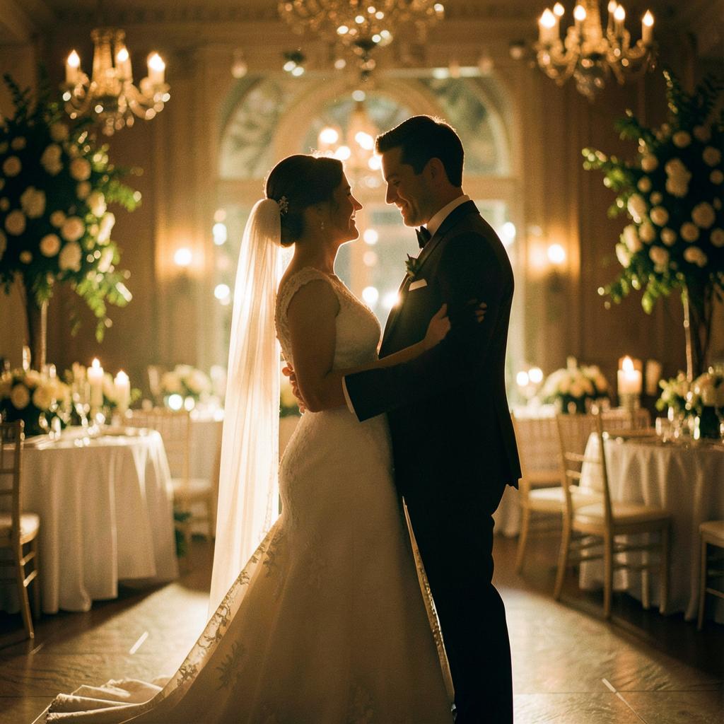The couple during their first dance